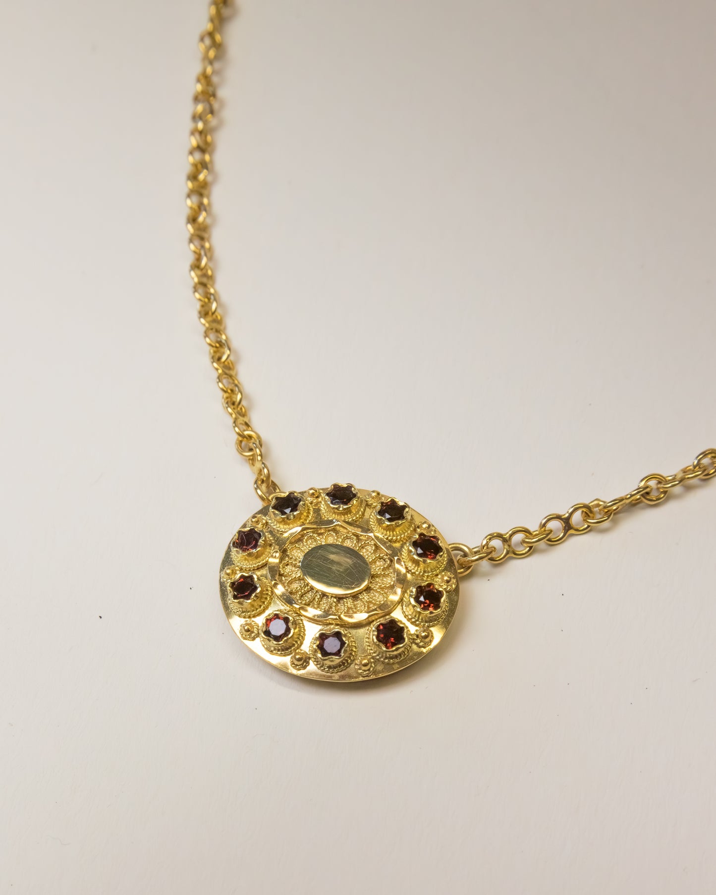 Brautkette mit Granat Edelsteinen